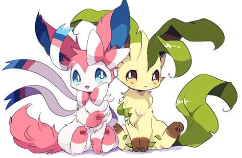 #Sylveon & #Leafeon | Sylveon, Pokemon eevee, Cute pokemon wallpaper