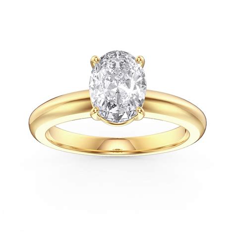 Unity 1.25ct Oval Moissanite Solitaire 18K Yellow Gold Proposal Ring:Jian London:18K Gold Rings