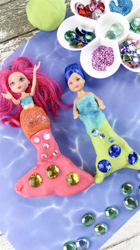 girls craft diy mermaid play doh tails Play School Activities, Printable Activities For Kids ...