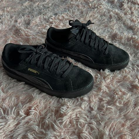 puma soft foam all black platforms. size 9 in... - Depop