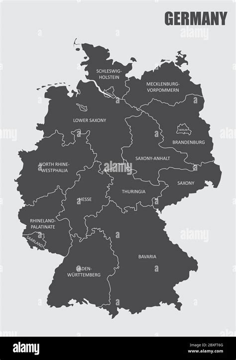 Germany regions map Stock Vector Image & Art - Alamy