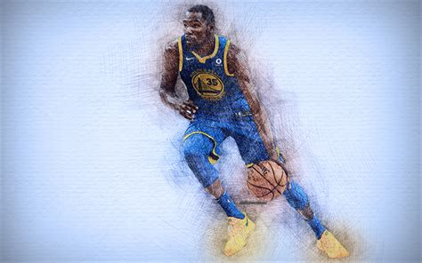 Download wallpapers Kevin Durant, 4k, artwork, basketball stars, Golden ...