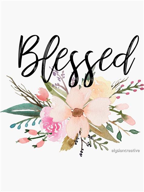 "Blessed" Sticker for Sale by elysiancreative | Redbubble