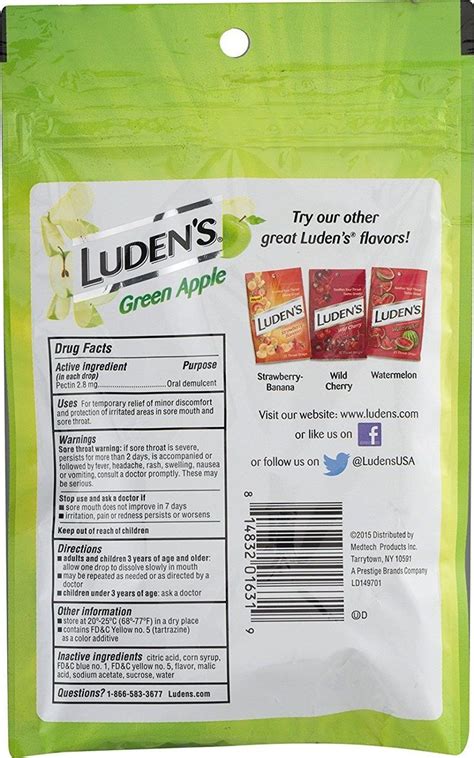 Ludens Green Apple Cough Drops, Always Soothing