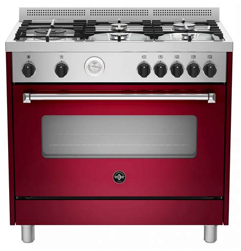 La Germania AMS95C81B 90cm Gas Hob & Gas Oven Colours: Black, Cream, Burgundy - A&S Wholesalers