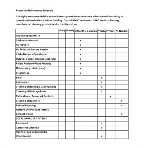 19+ Preventive Maintenance Checklist Template Excel | DocTemplates