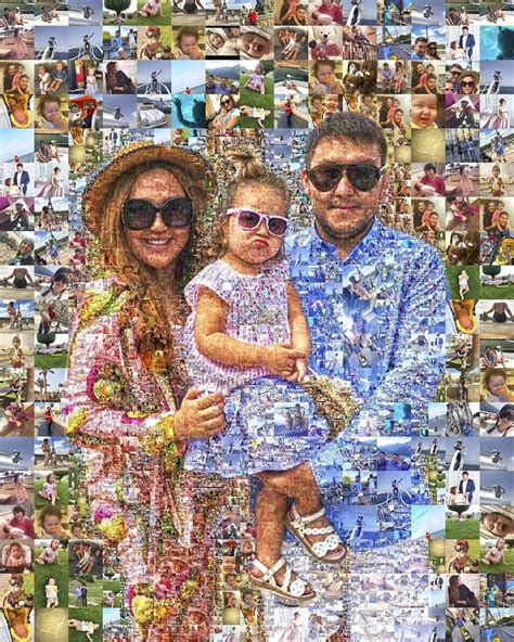 Custom collage gift Personalized gift photo mosaic portrait | Etsy