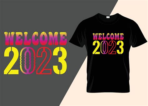 Happy new year 2023 typography T-shirt design 13191348 Vector Art at ...