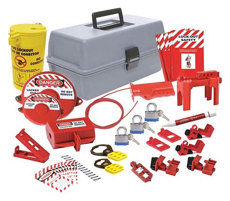 CONDOR Portable Lockout Kit, Filled, General Lockout, Box, Gray - 437R70|437R70 - Grainger