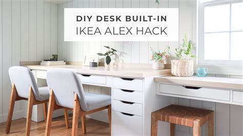 Ikea Alex Desk Hack | DIY Desk Built-in with Alex Drawers and Ekby Alex Shelves - YouTube