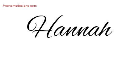 Cursive Name Tattoo Designs Hannah Download Free - Free Name Designs