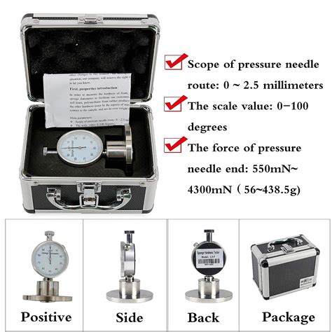 HFBTE Soft Sponge Hardness Tester Soft Foam Sclerometer Durometer Needle Type for Soft Foam ...