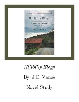 Hillbilly Elegy Memoir J.D.Vance Novel Study Chapter Questions | TPT