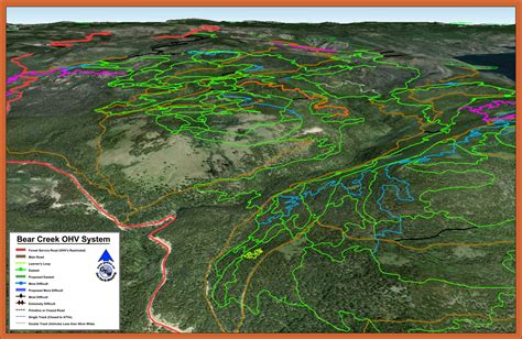 3D Map of Bear Creek OHV Trail System | Earth map, Earth, Map