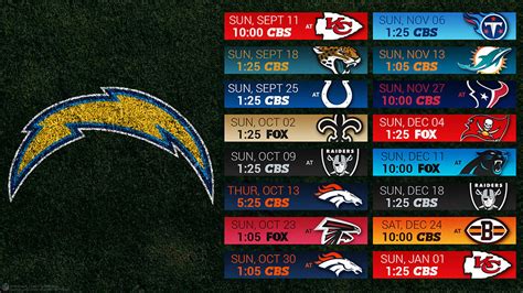 Chargers 2016 schedule wallpaper - Bolts From The Blue