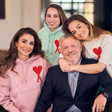 Queen Rania and King Abdullah of Jordan with their two daughters ...