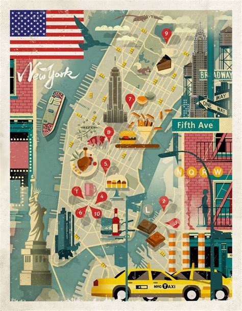 City Poster Contest | Nyc map, Map of new york, Illustrated map