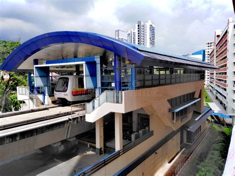 LRT train in Singapore editorial stock image. Image of town - 149587579