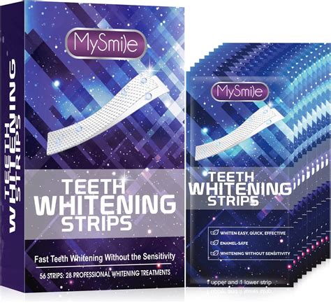 MySmile Teeth Whitening Strips, 56 No Sensitivity Whitening Strips, 28 ...