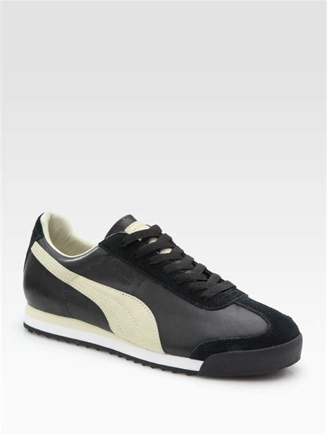 Puma Roma Luxe Sneakers in Black for Men | Lyst