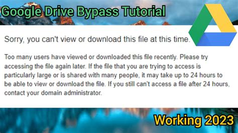 How to bypass Google Drive download limit! (Easy and Quick) - YouTube