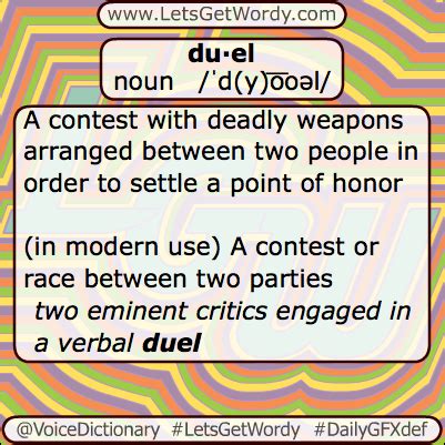 Duel 07/11/2013 GFX Definition of the Day