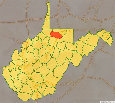 Map of Marion County, West Virginia - Thong Thai Real