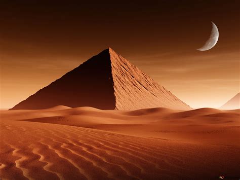 Pyramid Desert 4K wallpaper download