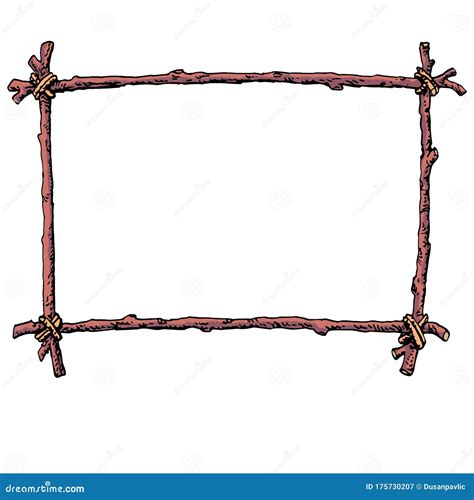 Frame of Twigs for Eco Border Stock Illustration - Illustration of blossom, line: 175730207