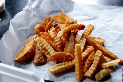 Crinkle cut fries stock image. Image of dish, entree - 254820789