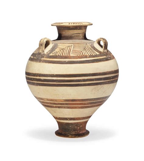 A MINOAN POTTERY JAR , LATE MINOAN III, CIRCA 1400-1300 B.C. | Christie's