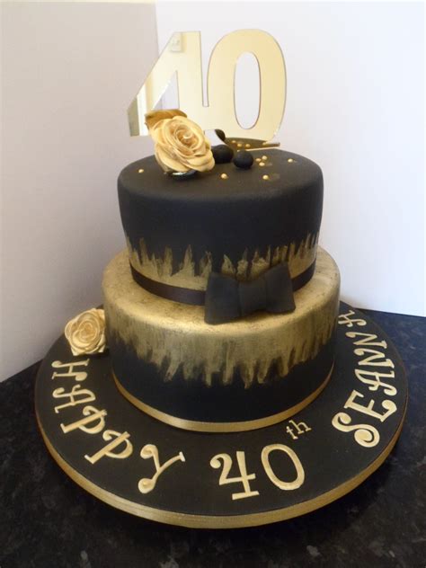 Black And Gold 30th Birthday Cake For Men Nov 18 2012 black and gold 50th birthday with gumpaste ...