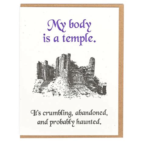 My Body Is A Temple Card | Lady Pilot Letterpress – Outer Layer