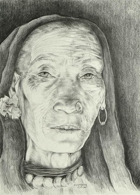 Wise Woman Drawing by Elizabeth Cox