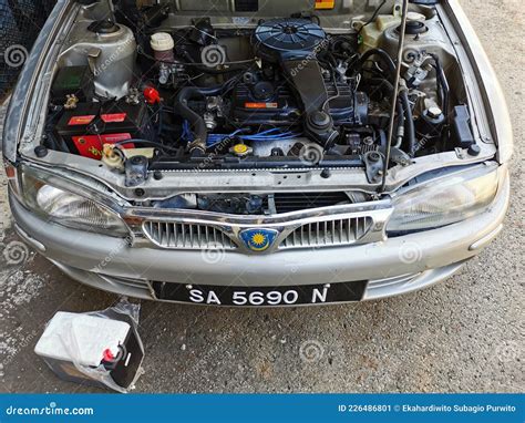 Proton Wira Engine Bay. Selective Focus Editorial Photo - Image of ...