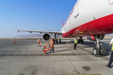 Airplane on Medina airport editorial stock photo. Image of check ...