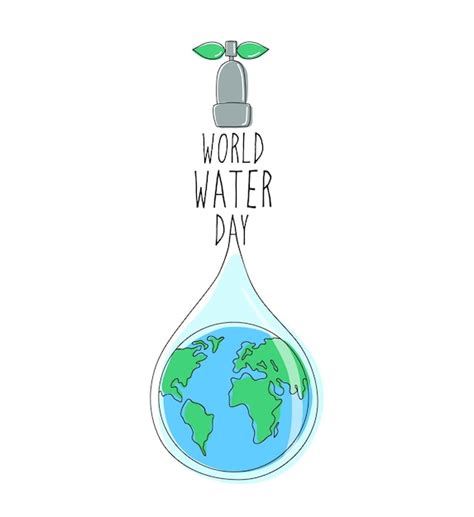 Premium Vector | World water day. World Water Day poster. Earth and water tap vector illustration