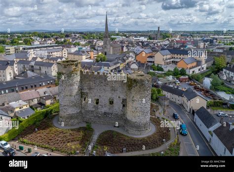 Aerial view of the remains of Carlow Castle, Carlow, Ireland Stock ...