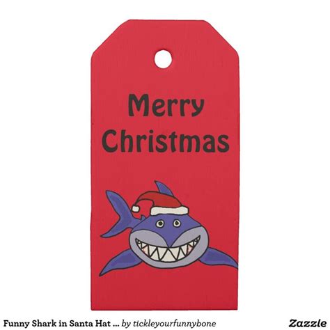 Funny Shark in Santa Hat Gift Tags Gift Tag | Sharks funny, Gift tags, Christmas gift tags
