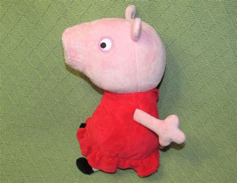 PEPPA PIG WHISTLING PLUSH DOLL WITH TEDDY BEAR STUFFED ANIMAL 2003 14 & 7" TOYS