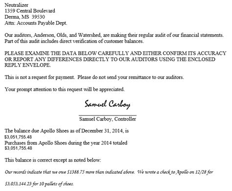 Accounts Receivable Balance Confirmation Letter - Infoupdate.org