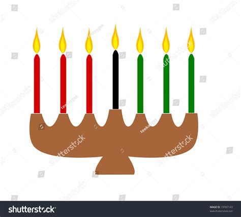 Candle-Holder With Seven Lit Candles In Traditional Kwanzaa Colors ...