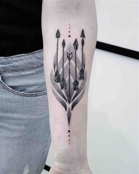 Five Arrows Tattoo Dotwork | Best Tattoo Ideas Gallery