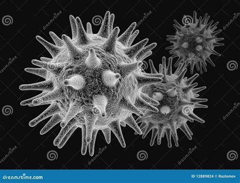 Virus Under Microscope Stock Images - Image: 12889824