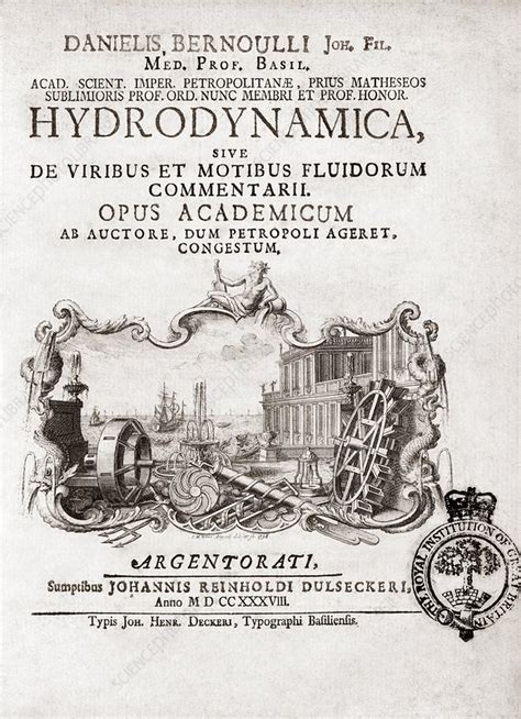 Frontispiece of Bernoulli's Hydrodynamica - Stock Image - C010/6033 ...