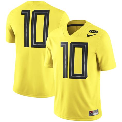 Nike #10 Oregon Ducks Yellow 2018 Mighty Oregon Game Football Jersey