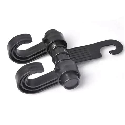 Car Hanger Hook Auto For Seat Holder 1pcs Black Double Plastic Hook ...