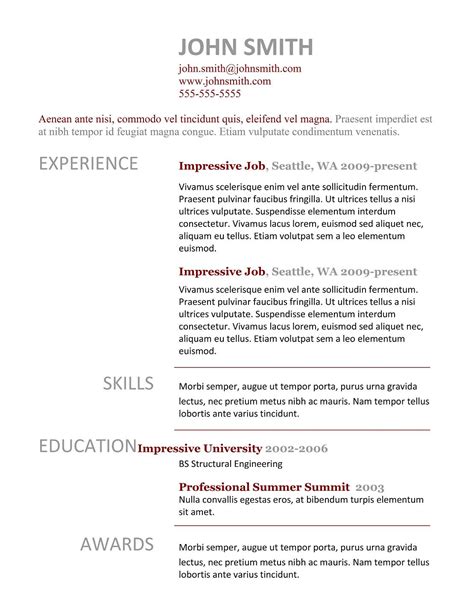 Using Resume Templates