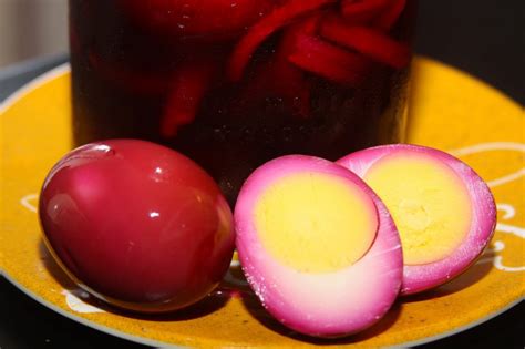 Pretty Pink Pickled Eggs with Beets and Onions - For the Love of Food