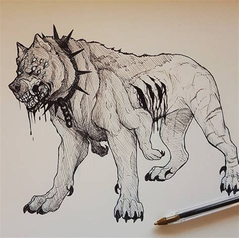 Hellhound Drawing Sketch - Drawing Skill